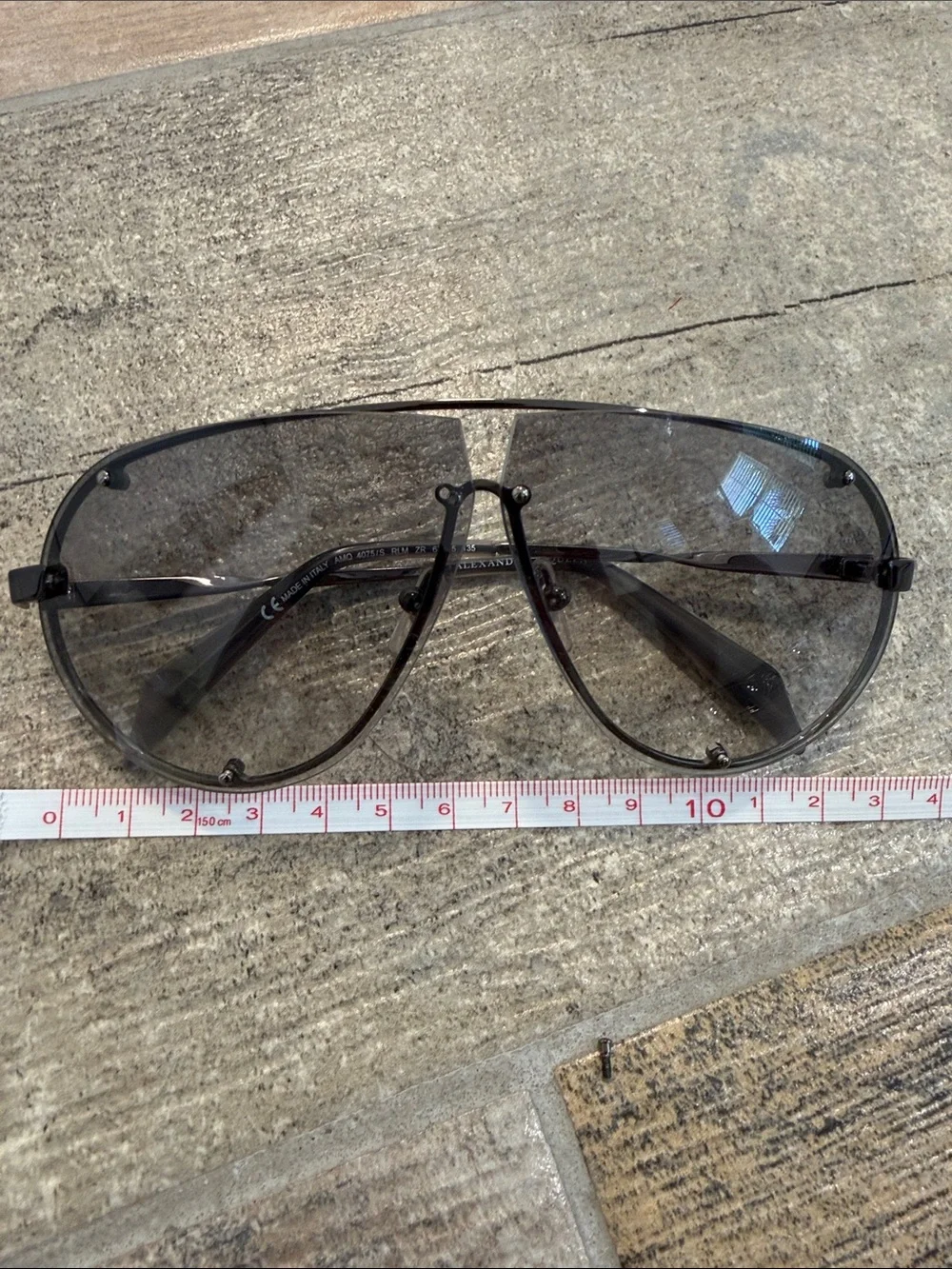 Alexander McQueen AMQ 4075/S Vintage Aviator Sunglasses
